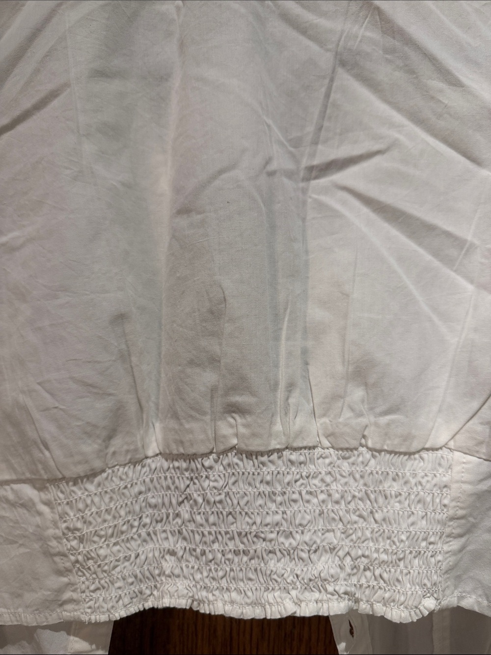 Divided White Cropped Button-Front Collared Top - Picture 3 of 4